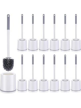 12 Pack 18.12 Inch Toilet Brush Set with Holder for Bathroom Cleaning Essentials